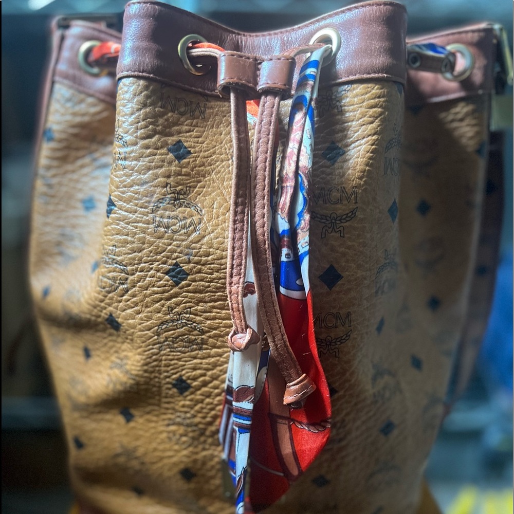 MCM Cognac Bucket bag